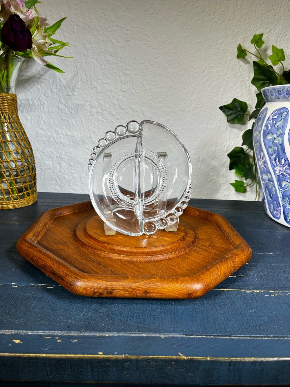 Vintage Duncan Miller Glass Company.  "Teardrop" Glass dish circa 1950’s